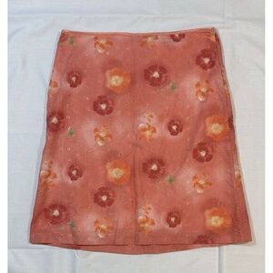 Vintage 90s Y2K Exact Change Womens Pink Floral mini skirt wool polyester Size 7